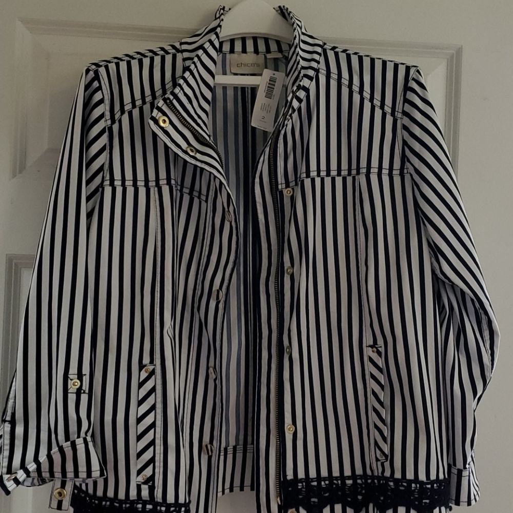 Chico's Luxe twill utility jacket nwt
